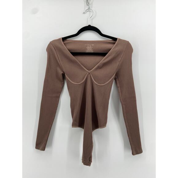 Free People Intimately Tops - Free People Intimately Brown Bodycon Thong Bodysuit